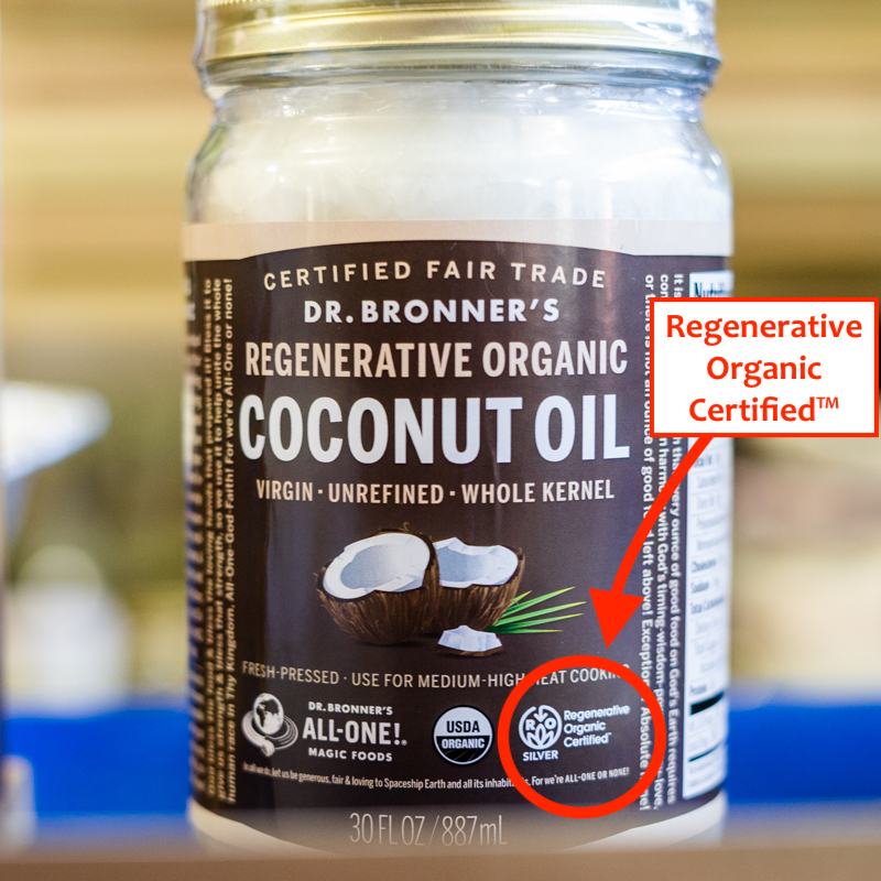 Dr Bronner coconut oil with ROC Seal